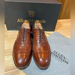 Allen Edmonds McAllister Men's Chili Leather Wingtip Oxfords Sz 10.5D New W Box